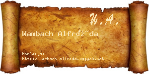 Wambach Alfréda névjegykártya